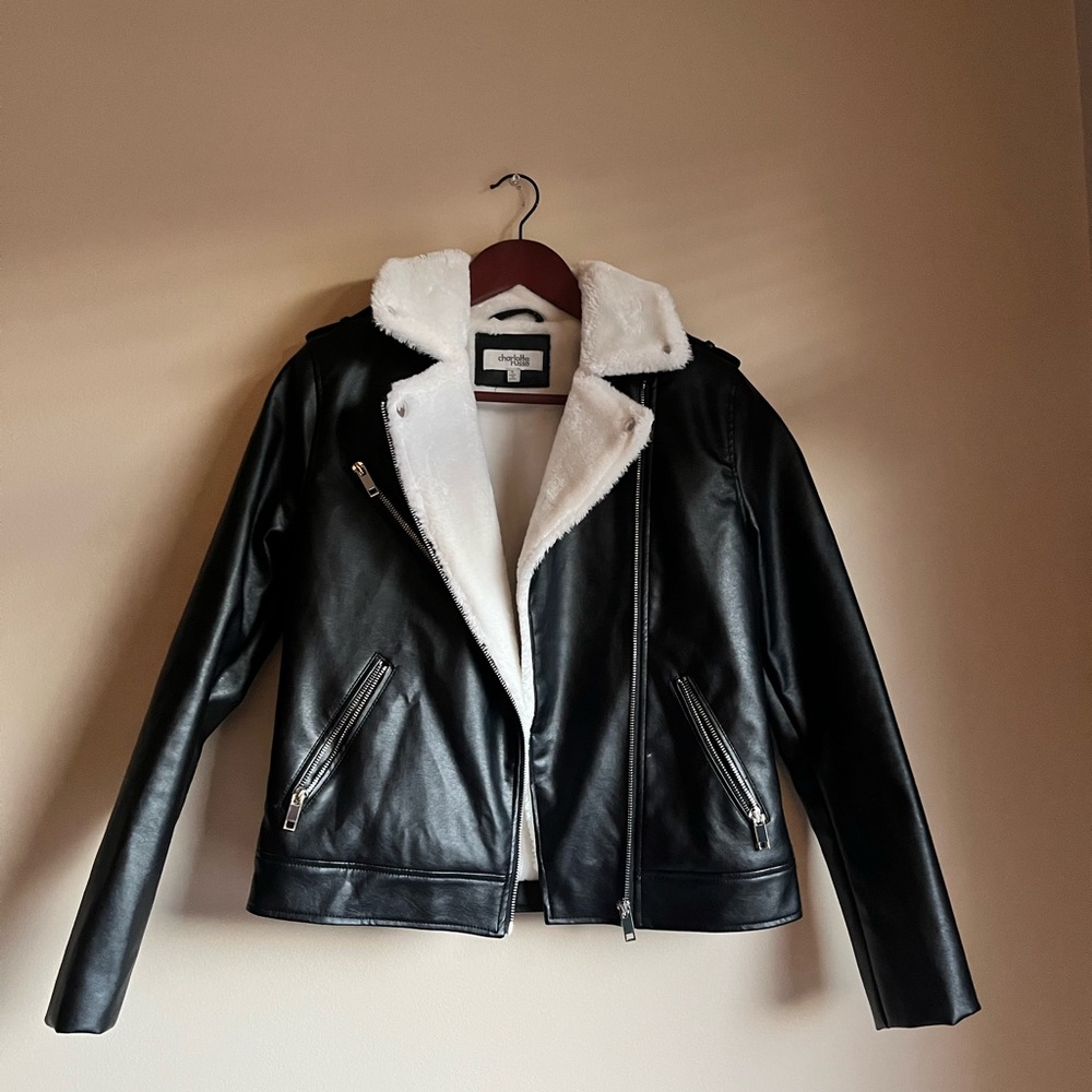 Faux Leather Fur Lined Jacket
